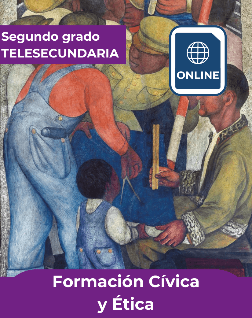 Portada del libro digital Formación cívica y ética de segundo grado de telesecundaria.