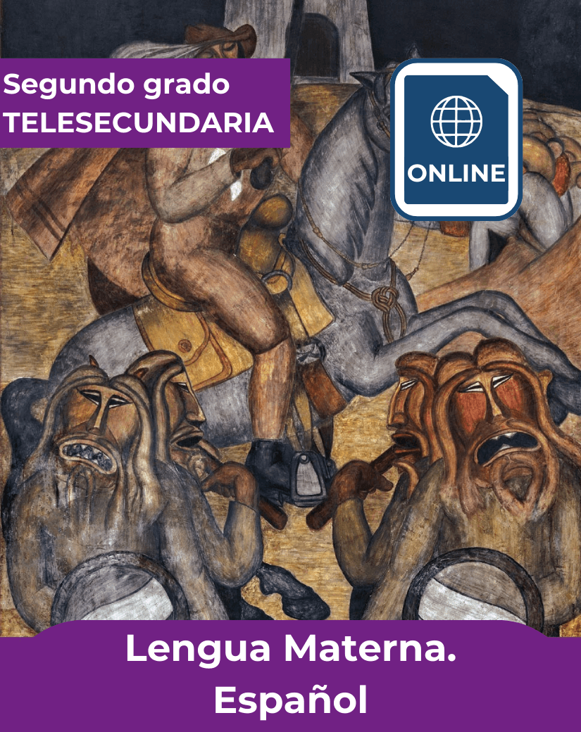 Portada del libro digital de Español de segundo grado de telesecundaria.