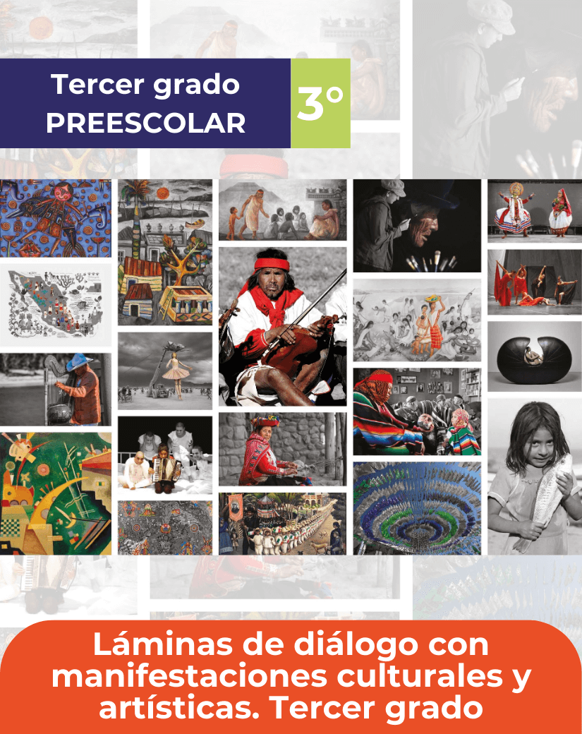 libro Láminas de diálogo con manifestaciones culturales y artísticas tercer grado de preescolar